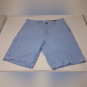 Vineyard Vines Men's Breaker Short Blue and White Striped Seersucker Size 28 28W